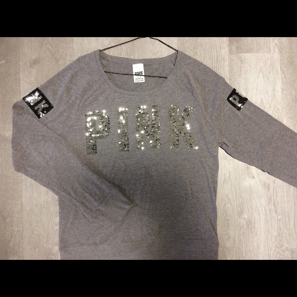 Grey PINK long sleeved shirt/sweatshirt